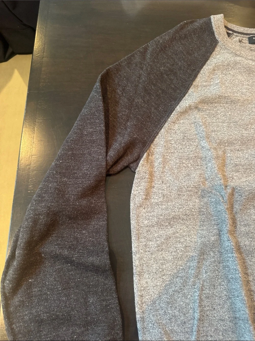 Banana Republic Two-Tone Crewneck Sweater - Gray & Charcoal